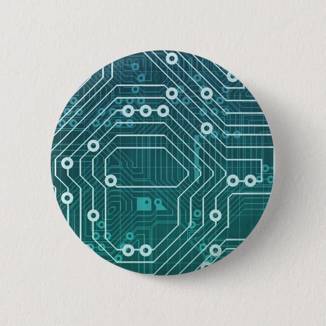 Circuit Board Data Network 6 Cm Round Badge (Front)