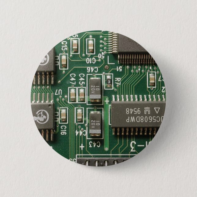 Circuit Board Design 6 Cm Round Badge (Front)