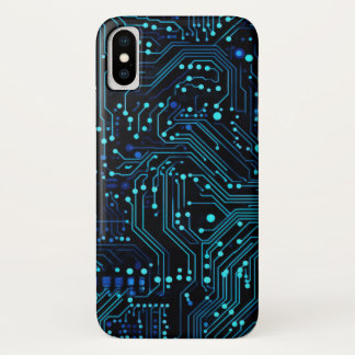 Circuit Board design illustration Cushion iPhone X Case