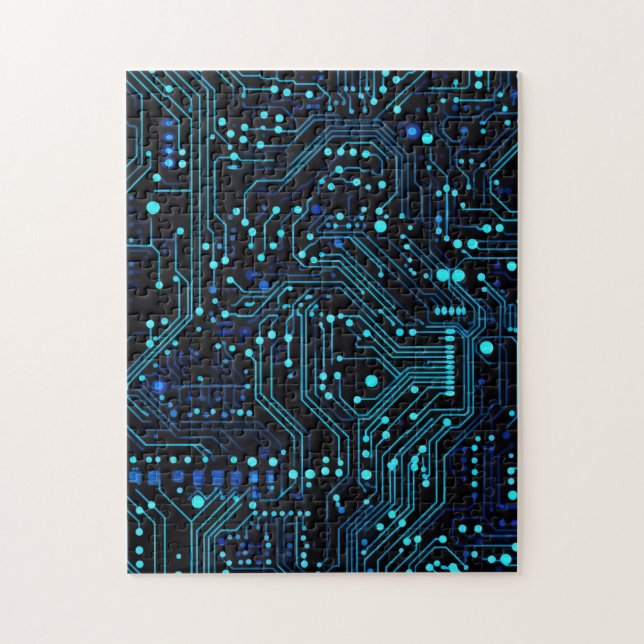 Circuit Board design illustration Cushion Jigsaw Puzzle (Vertical)