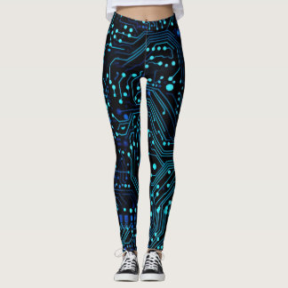 Circuit Board design illustration Cushion Leggings