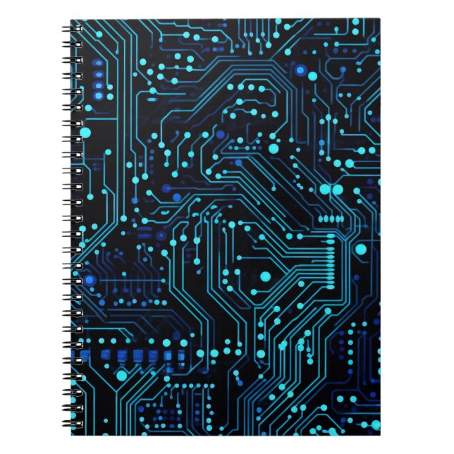 Circuit Board design illustration Cushion Notebook (Front)