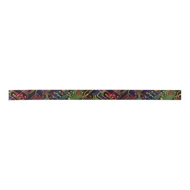 Circuit Board design illustration Cushion Satin Ribbon (Front)