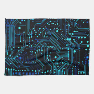 Circuit Board design illustration Cushion Tea Towel