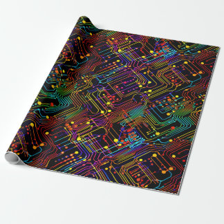 Circuit Board design illustration Cushion Wrapping Paper