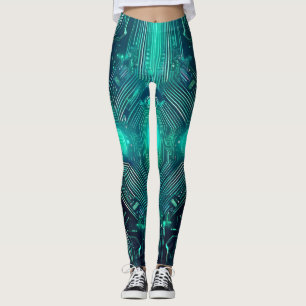 Circuit Board Design Leggings: Tech-Inspired Style Leggings