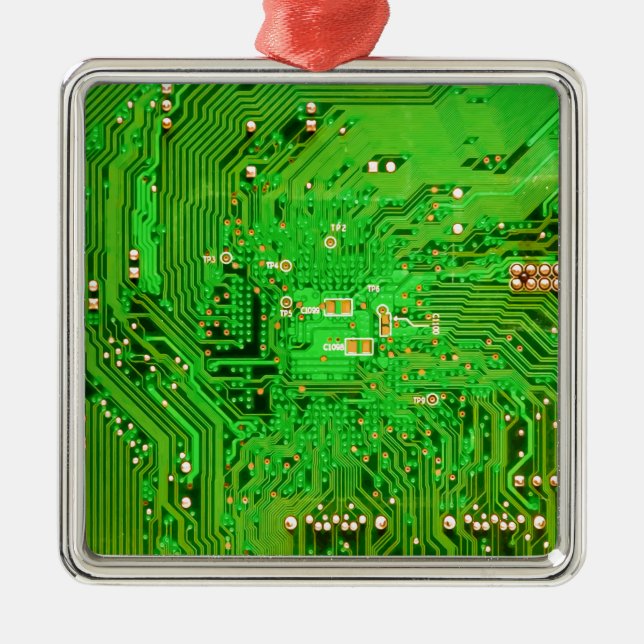 Circuit Board Design Metal Tree Decoration (Front)