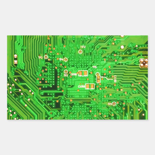 Circuit Board Design Rectangular Sticker (Front)