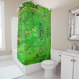 Circuit Board Design Shower Curtain