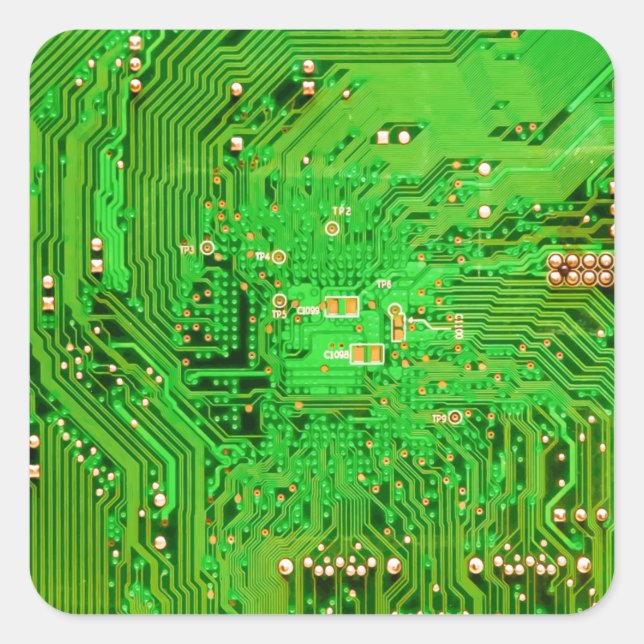 Circuit Board Design Square Sticker (Front)