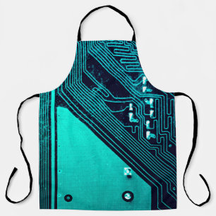 Circuit board. Electronic computer hardware techno Apron
