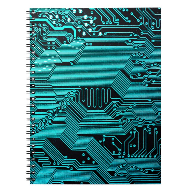Circuit board. Electronic computer hardware techno Notebook (Front)