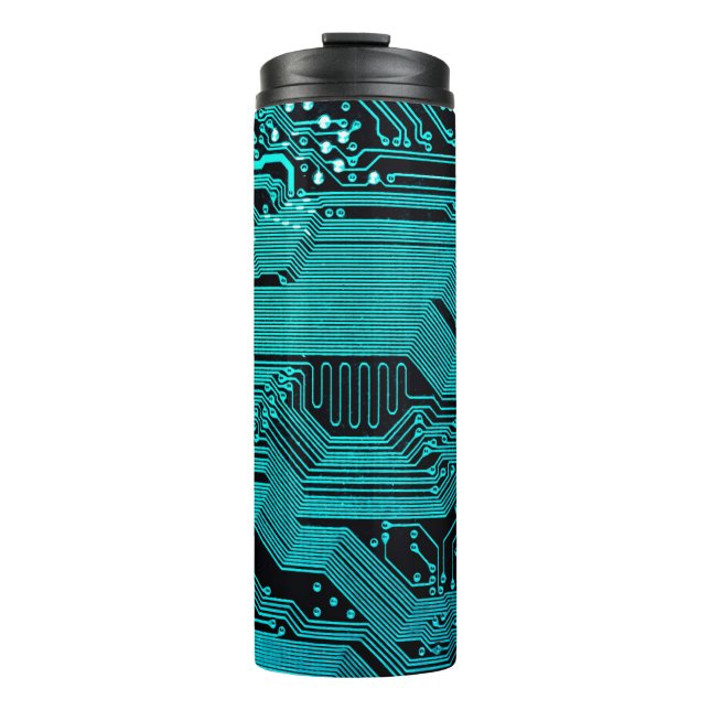 Circuit board. Electronic computer hardware techno Thermal Tumbler (Front)