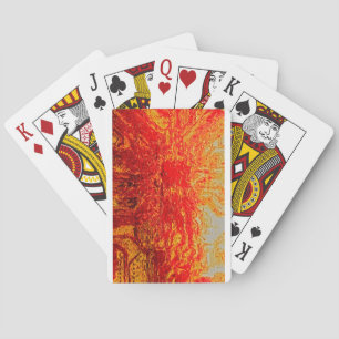 Circuit Board Fiery Explosion Playing Cards