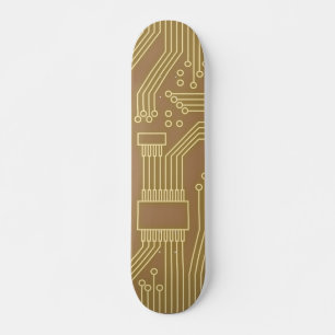 Circuit Board Gold  Skateboard