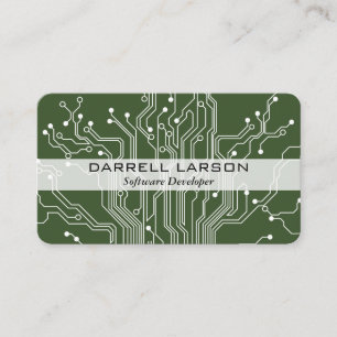 Circuit Board Green Black Business Card