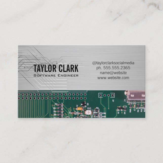 Circuit Board Hardware Engineer | Techie Business Card (Front)
