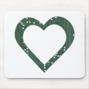 Circuit board Heart Mouse Mat