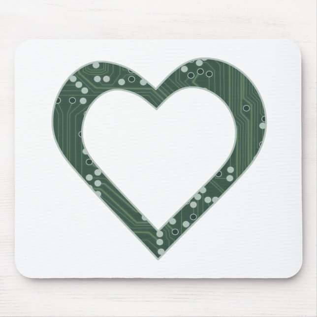 Circuit board Heart Mouse Mat (Front)