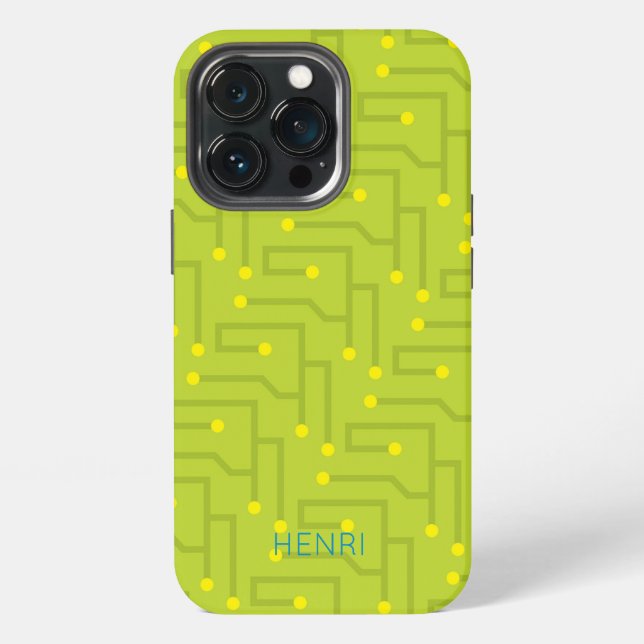 Circuit Board Kids NAME Computer Tech Colourful iPhone Case (Back)