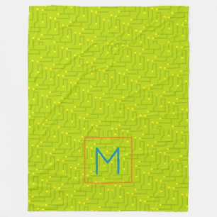 Circuit Board Kids Tech Decor NAME colourful fun Fleece Blanket