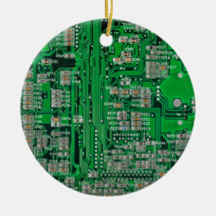 Circuit Board Painting Ceramic Tree Decoration