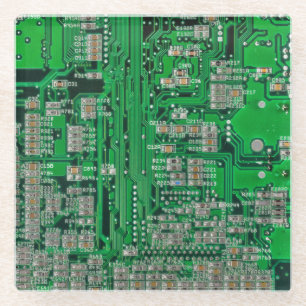 Circuit Board Painting Glass Coaster