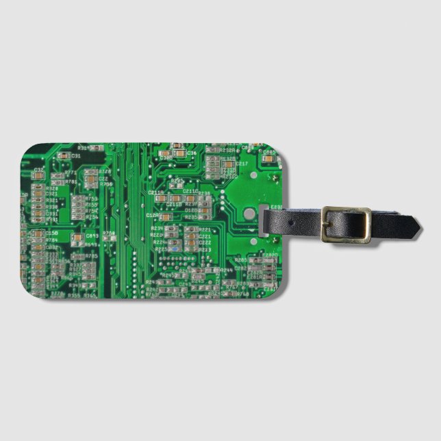 Circuit Board Painting Luggage Tag (Front Horizontal)