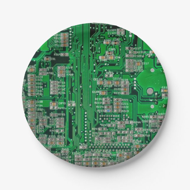 Circuit Board Painting Paper Plate (Front)