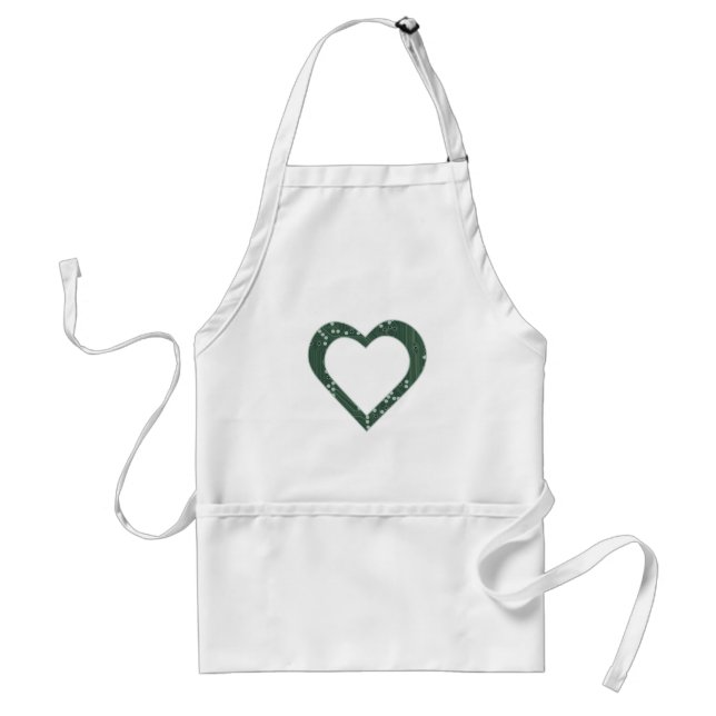 Circuit board Pattern Heart Adult Apron (Front)