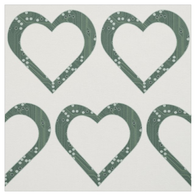 Circuit board Pattern Heart Fabric (Swatch)