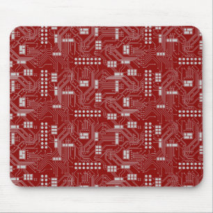 Circuit board red mousepad