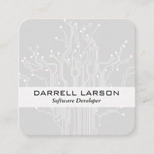Circuit Board Square Business Card