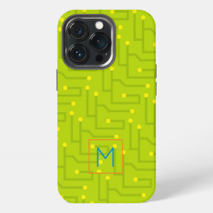 Circuit Board Tech INITIAL green gaming fun iPhone 13 Pro Case