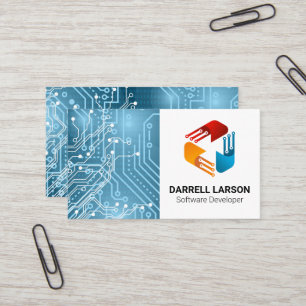 Circuit Board   Tech Modern Logo Business Card