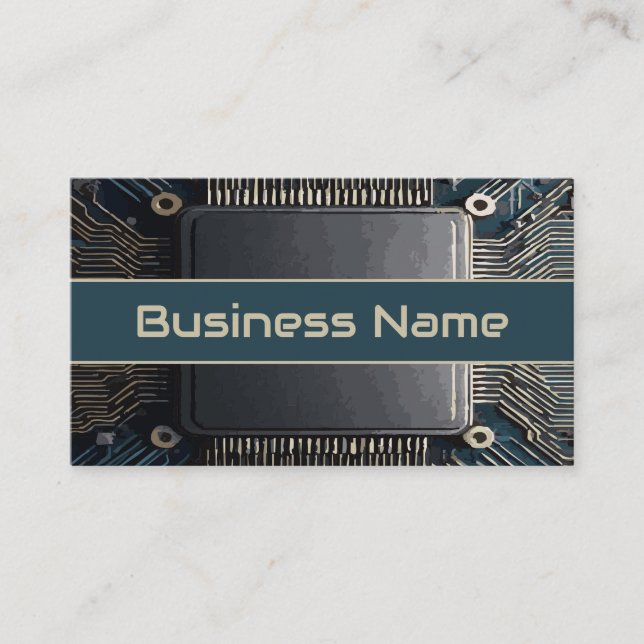 Circuit Board Tech Motherboard Design Business Card (Front)