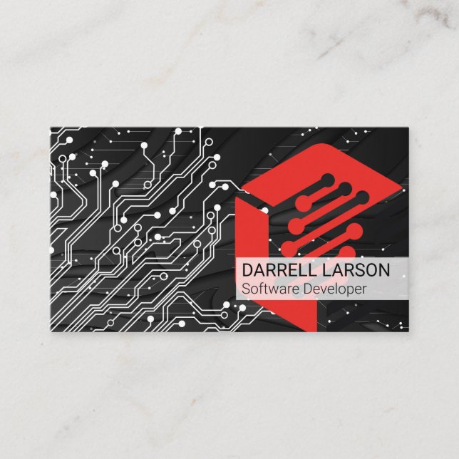 Circuit Board | Technology | Engineer Modern  Business Card (Front)
