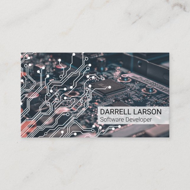 Circuit Board | Technology | Software Engineer Business Card (Front)