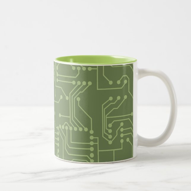 Circuit Board Two-Tone Coffee Mug (Right)