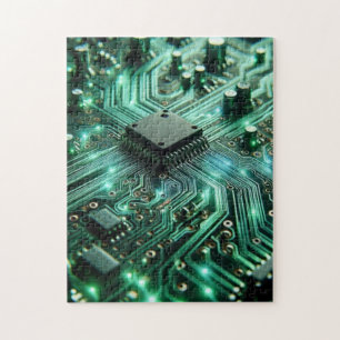 Circuit Board with green energy Jigsaw Puzzle