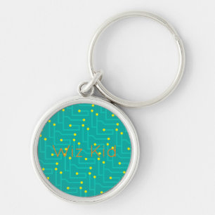Circuit Board Wiz Kid Colourful Computer Tech Kids Key Ring
