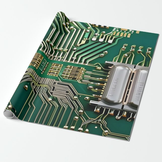 Circuit Board  Wrapping Paper (Unrolled)