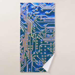Circuit Boardboard,computer,blue,capacitor,chip,ci Bath Towel