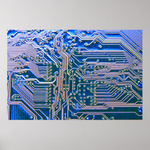 Circuit Boardboard,computer,blue,capacitor,chip,ci Poster