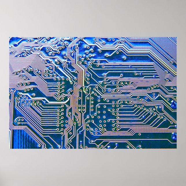 Circuit Boardboard,computer,blue,capacitor,chip,ci Poster (Front)