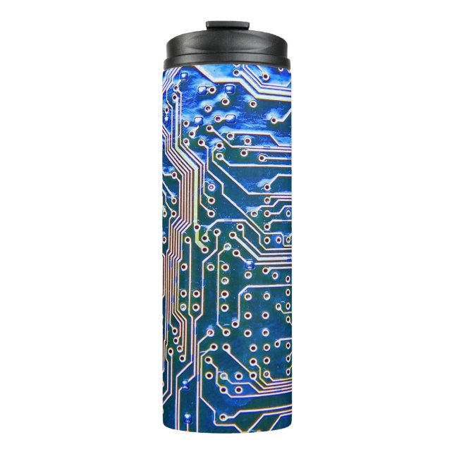 Circuit Boardboard,computer,blue,capacitor,chip,ci Thermal Tumbler (Front)