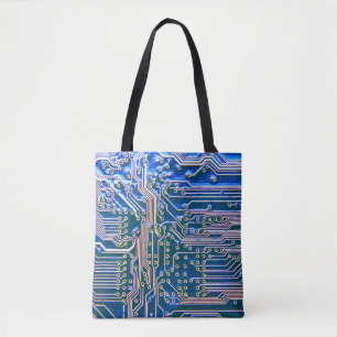 Circuit Boardboard,computer,blue,capacitor,chip,ci Tote Bag