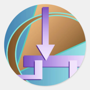 "Circuit Diagram" digital art print Classic Round Sticker