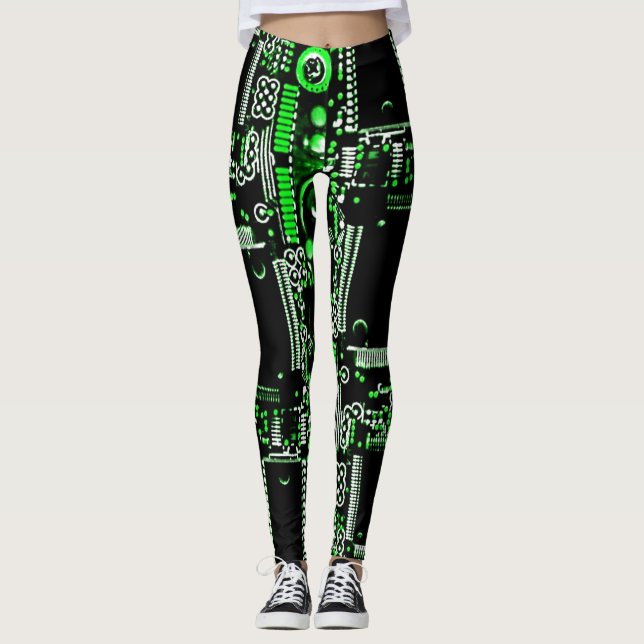 Circuit Green 2 all over leggings (Front)