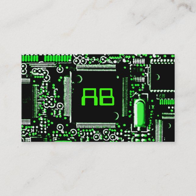 Circuit Green 2 'monogram business card white (Front)